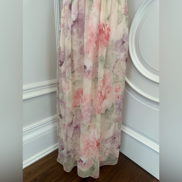 Ralph Lauren Pink Floral Sweetheart Neckline Halter Maxi Dress (Size 8) - Picture 4 of 8